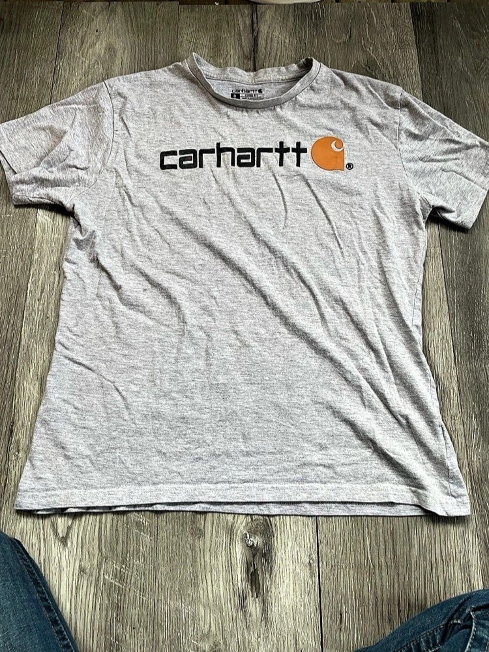 Carhartt Dearborn Loose Fit Heavyweight Logo T-Shirt Gray Small